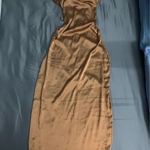 Brown Satin Dress